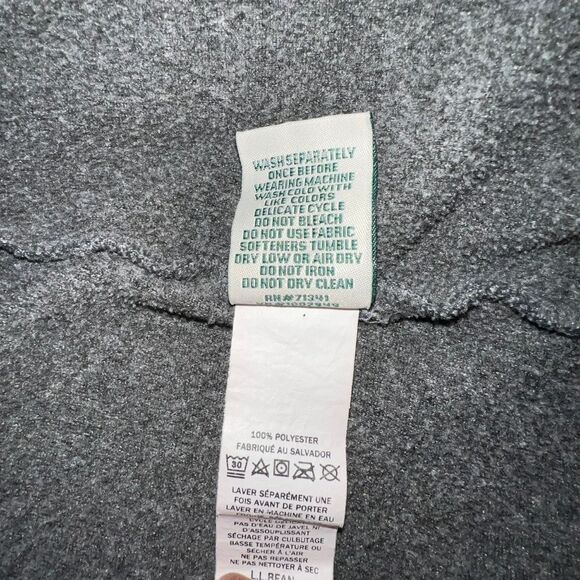 LL Bean Sweater Shirt Womens Large Gray Blue Fleece Outdoor Top Full Zip Jacket - Picture 11 of 13